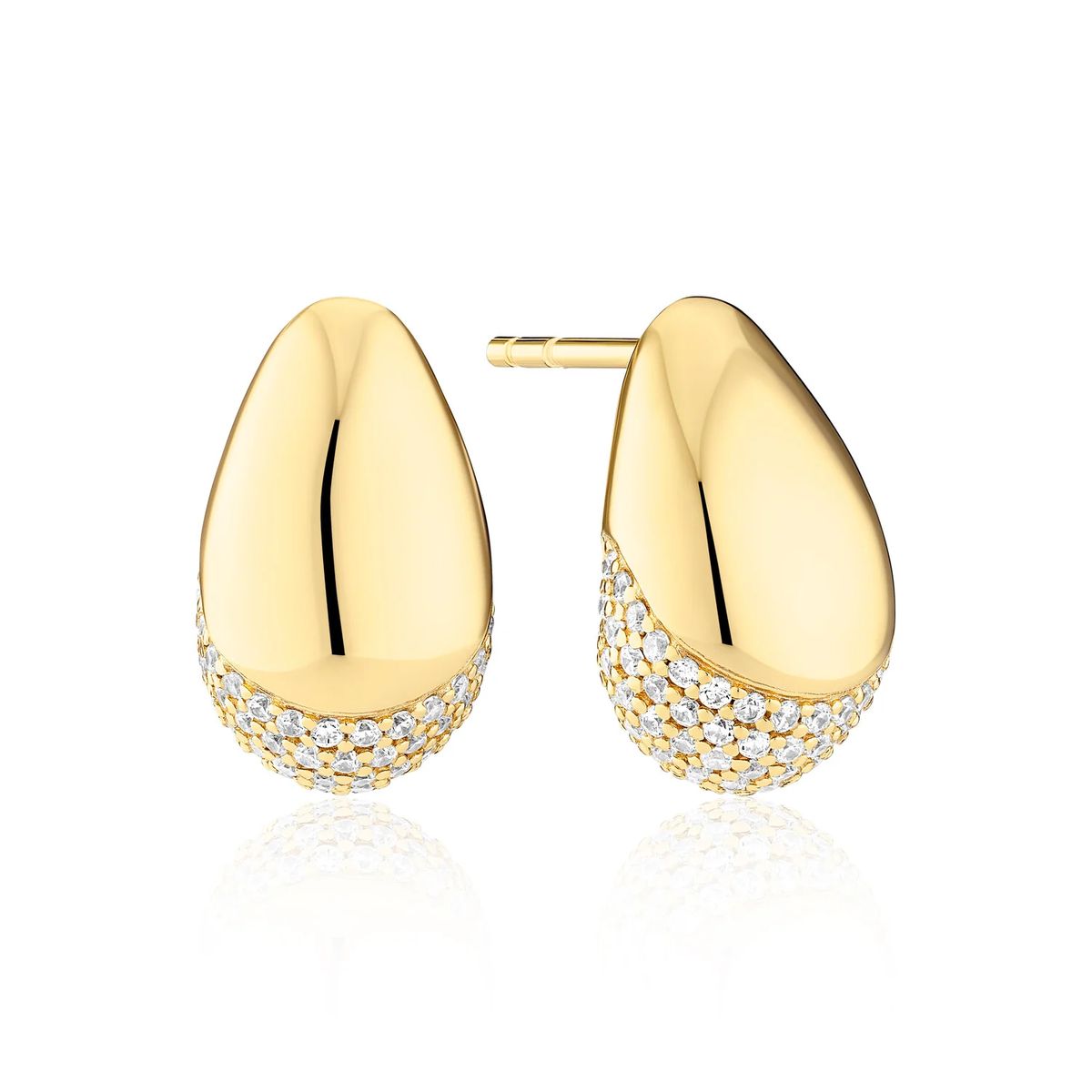 Goccia Pavé Tropfen-Ohrstecker