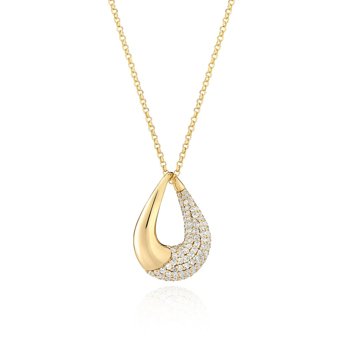 Eleganter Pavé-Tropfen-Anhänger
