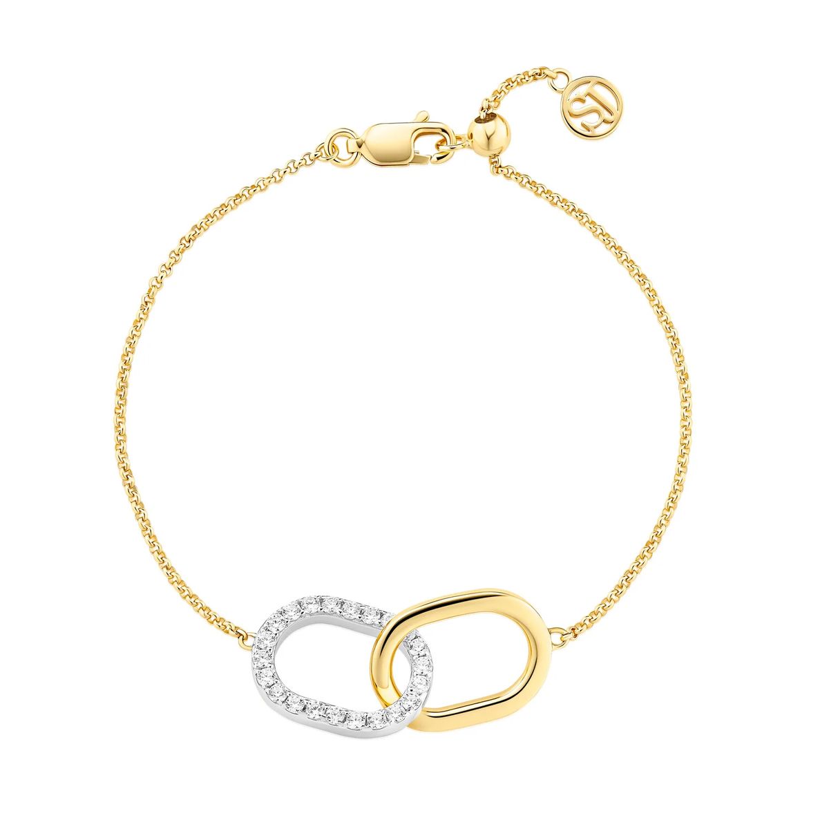Armband mit ineinandergreifenden Pavé-Ovalen
