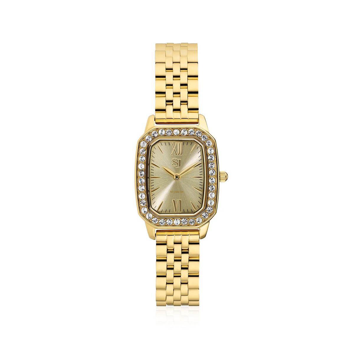 Elegante Armbanduhr mit Zirkonia-Besatz