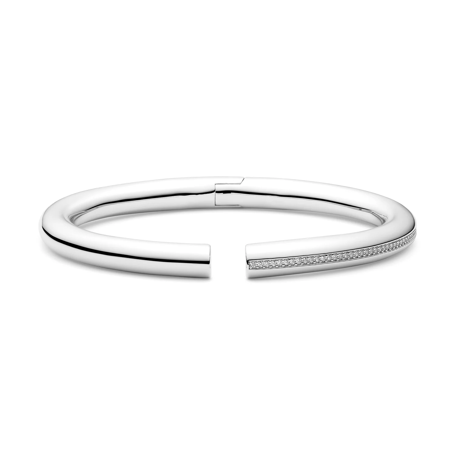 Eleganter Klapparmreif mit Pavé-Besatz
