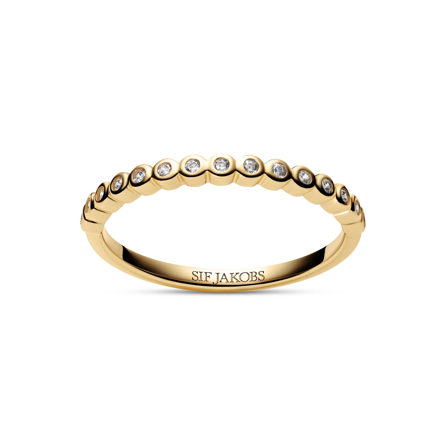Ring mit Zirkonia-Lünettenfassung