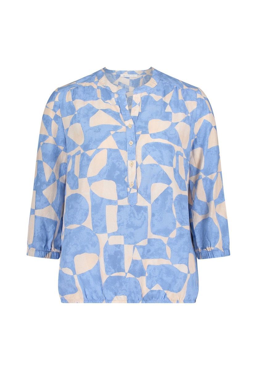 Geometrische Bluse mit 3/4-Ärmeln