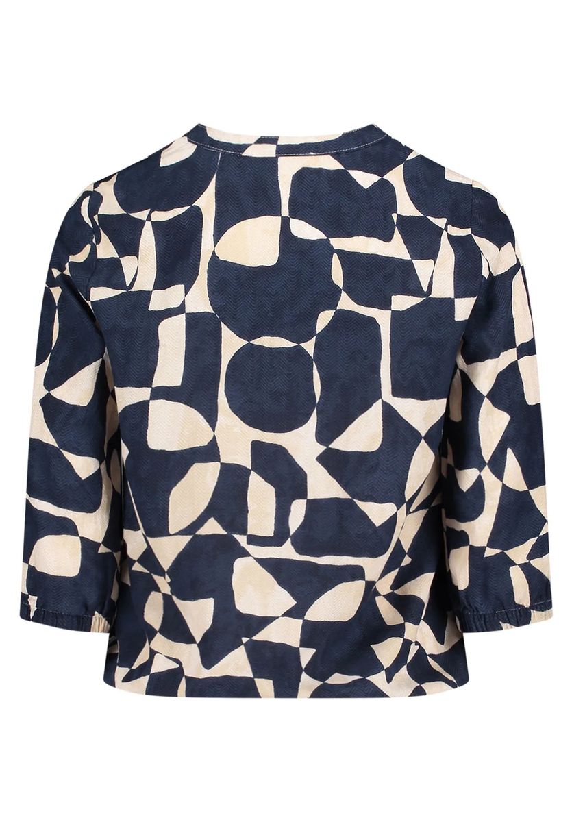 Geometrische Bluse mit 3/4-Ärmeln