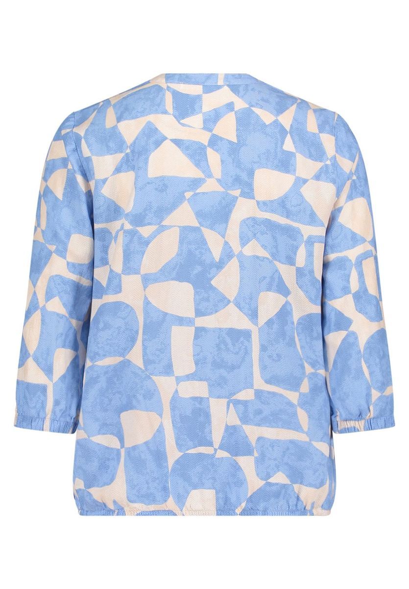 Geometrische Bluse mit 3/4-Ärmeln