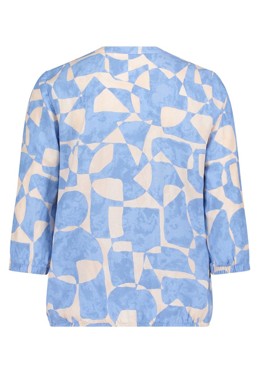 Geometrische Bluse mit 3/4-Ärmeln