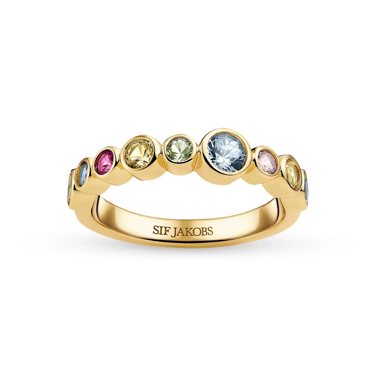 Irregulärer Ring mit bunten Zirkonia