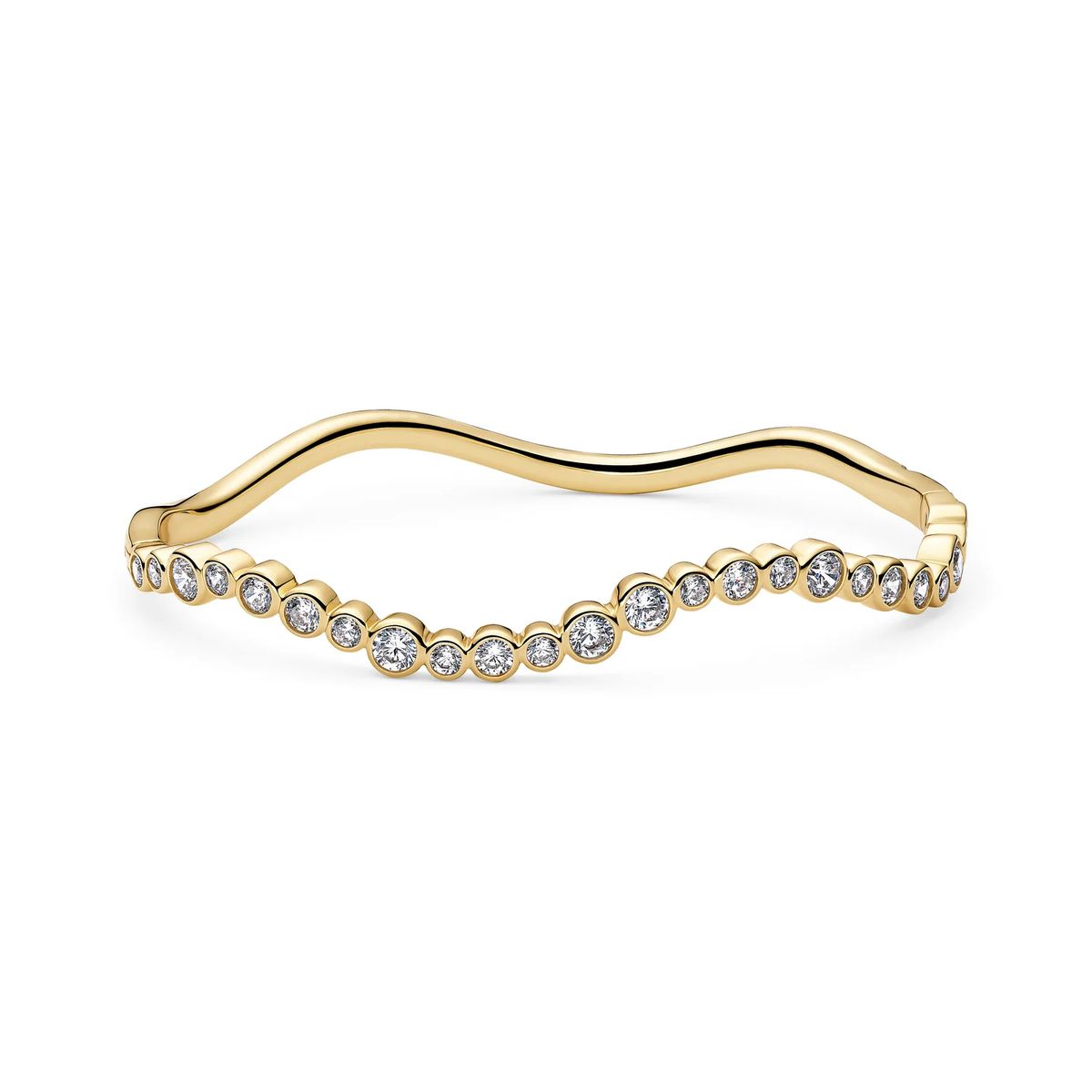 Eleganter Pavé-Armreif im Wellendesign