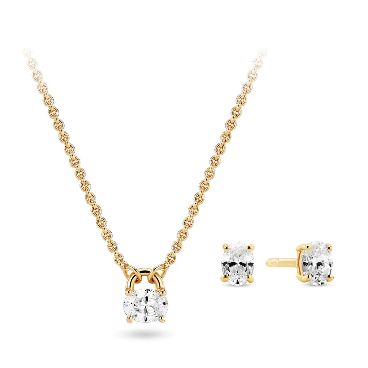 Schmuckset mit ovalen Zirkonia