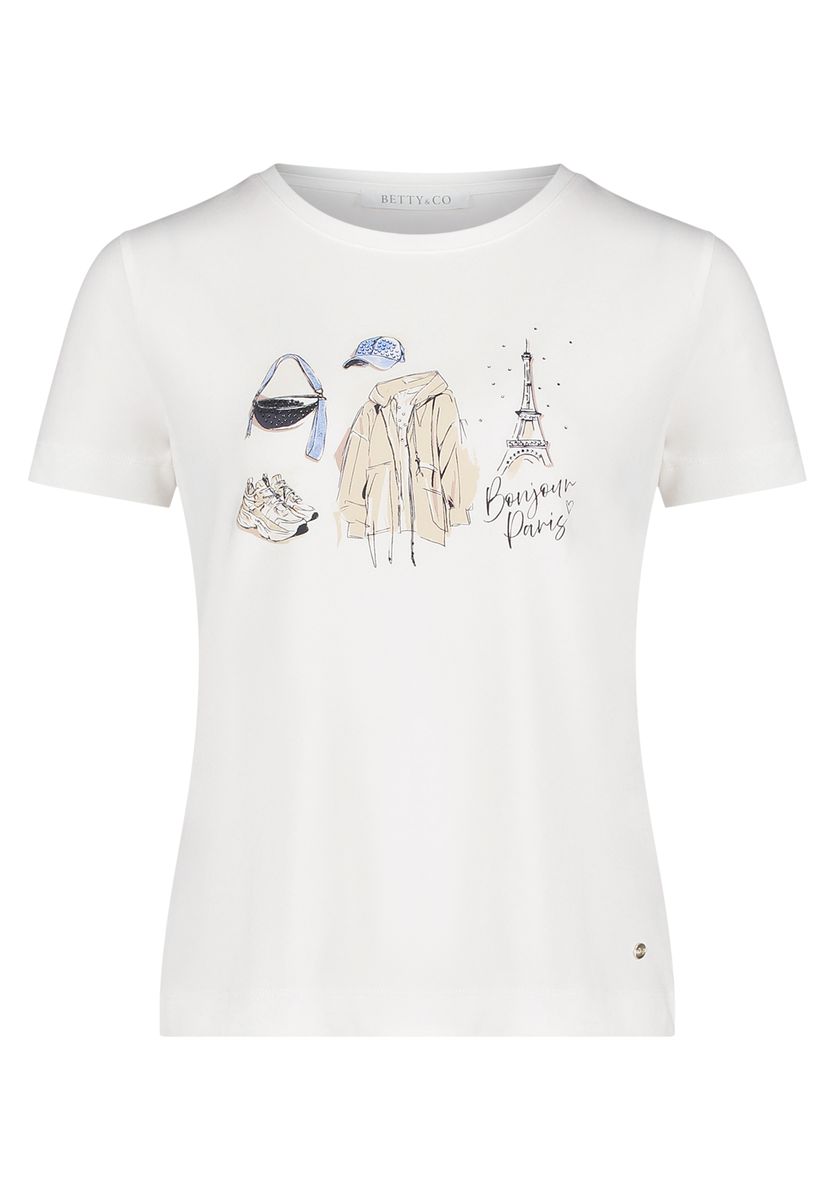 Pariser Baumwoll-T-Shirt mit Grafikdruck