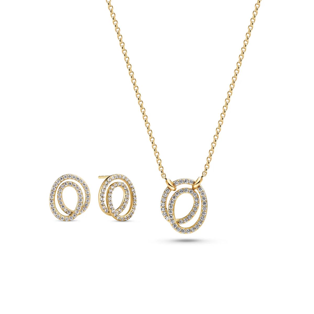 Schmuckset mit Pavé-Kreisen