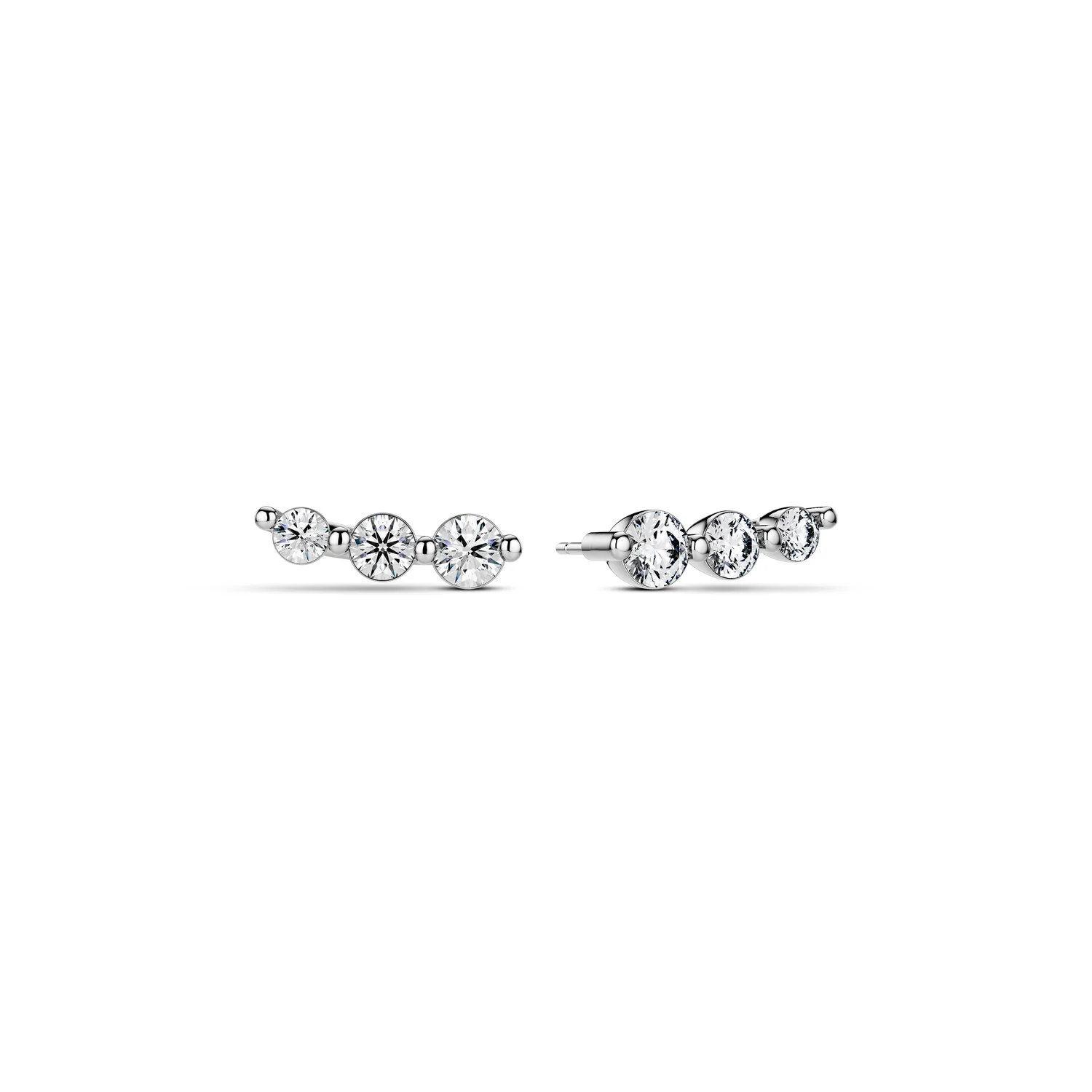 Gebogene Diamant-Ohrstecker Tiara
