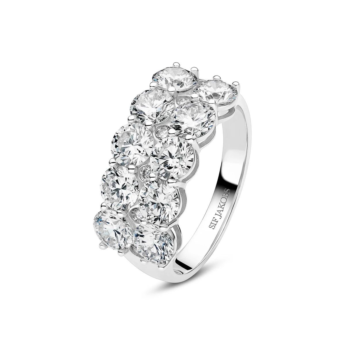Luxuriöser mehrreihiger Diamantring