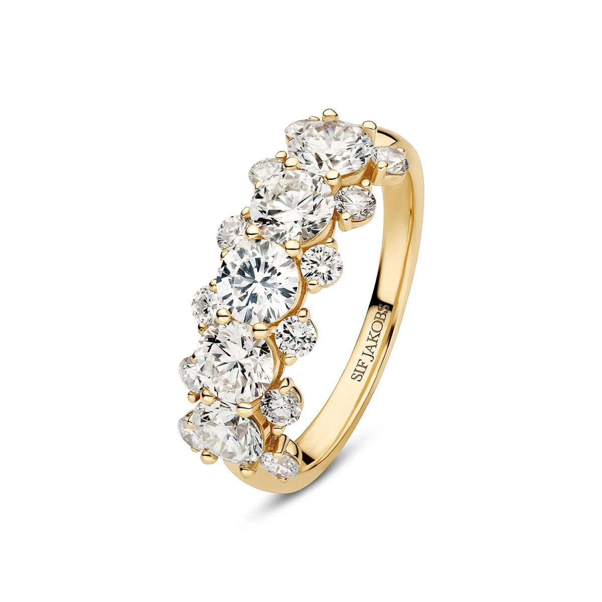 Bandring mit Labor-Diamanten Cluster