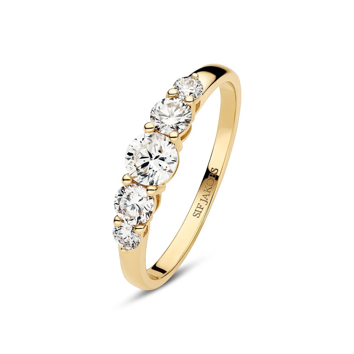 Tiara Ring mit fünf Diamanten