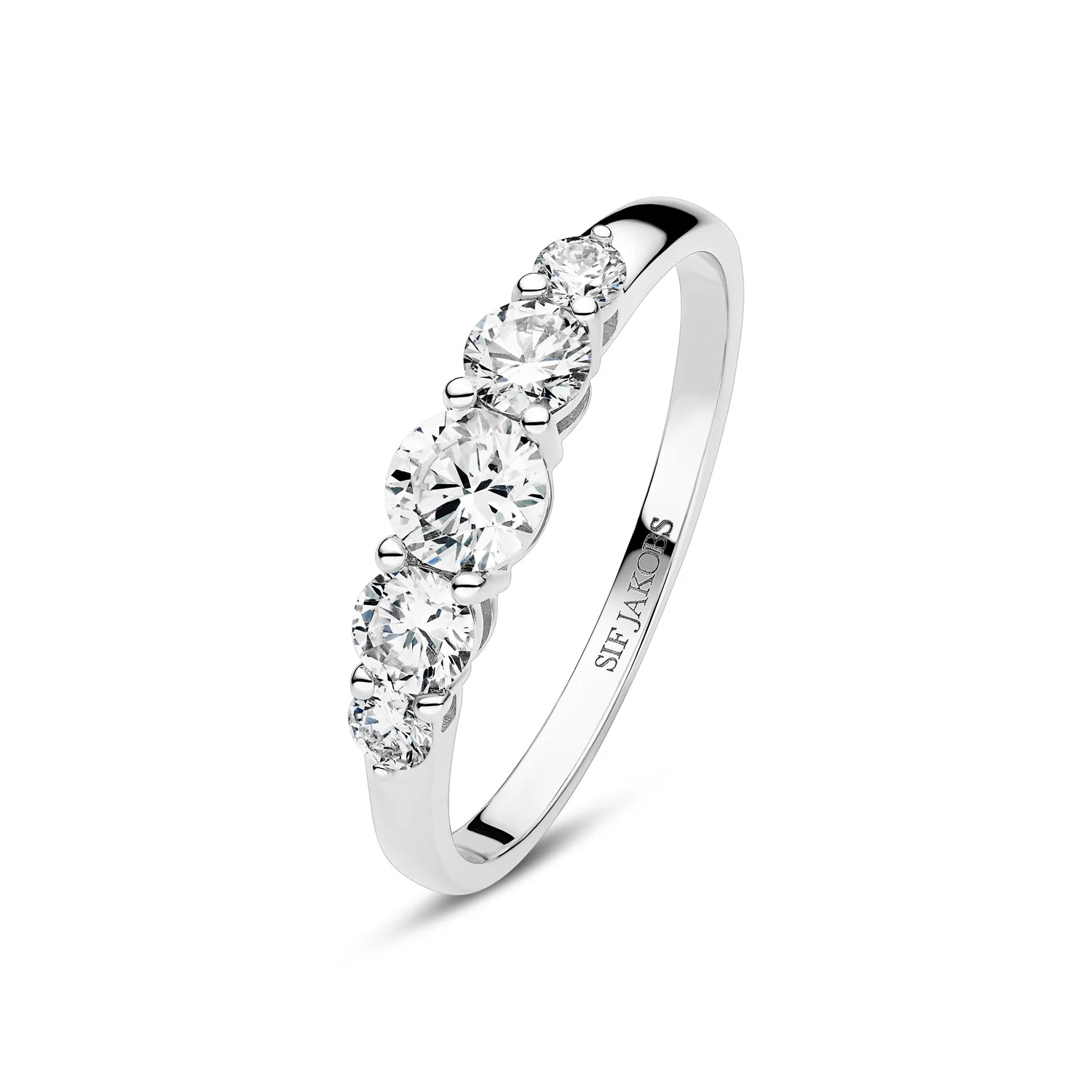 Eleganter Tiara-Ring mit fünf Diamanten