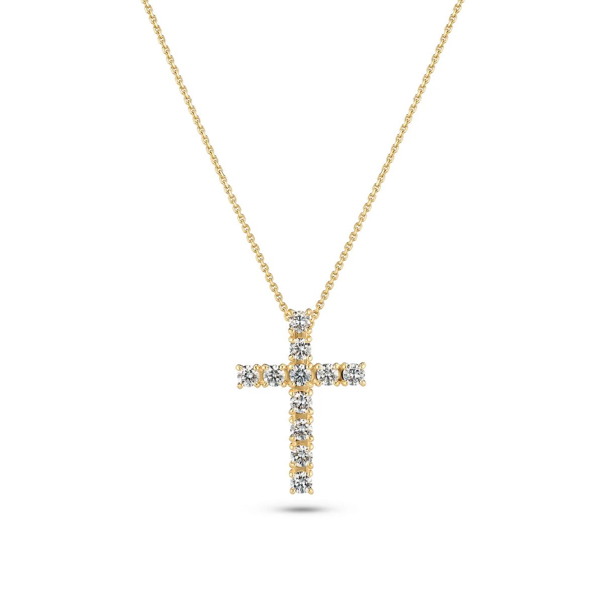 Goldhalskette mit brillantem Diamantkreuz