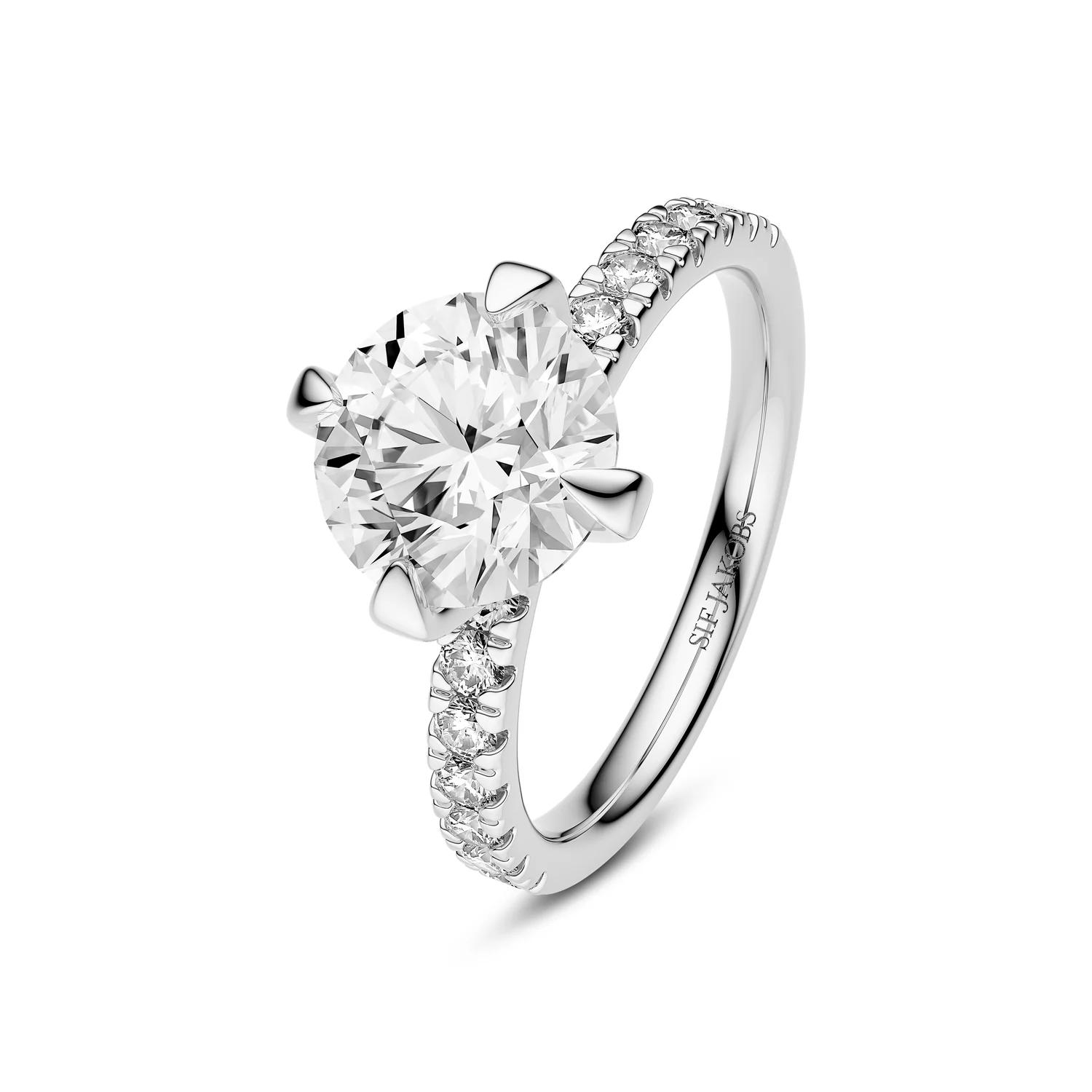 Solitärring mit Pavé-Besatz