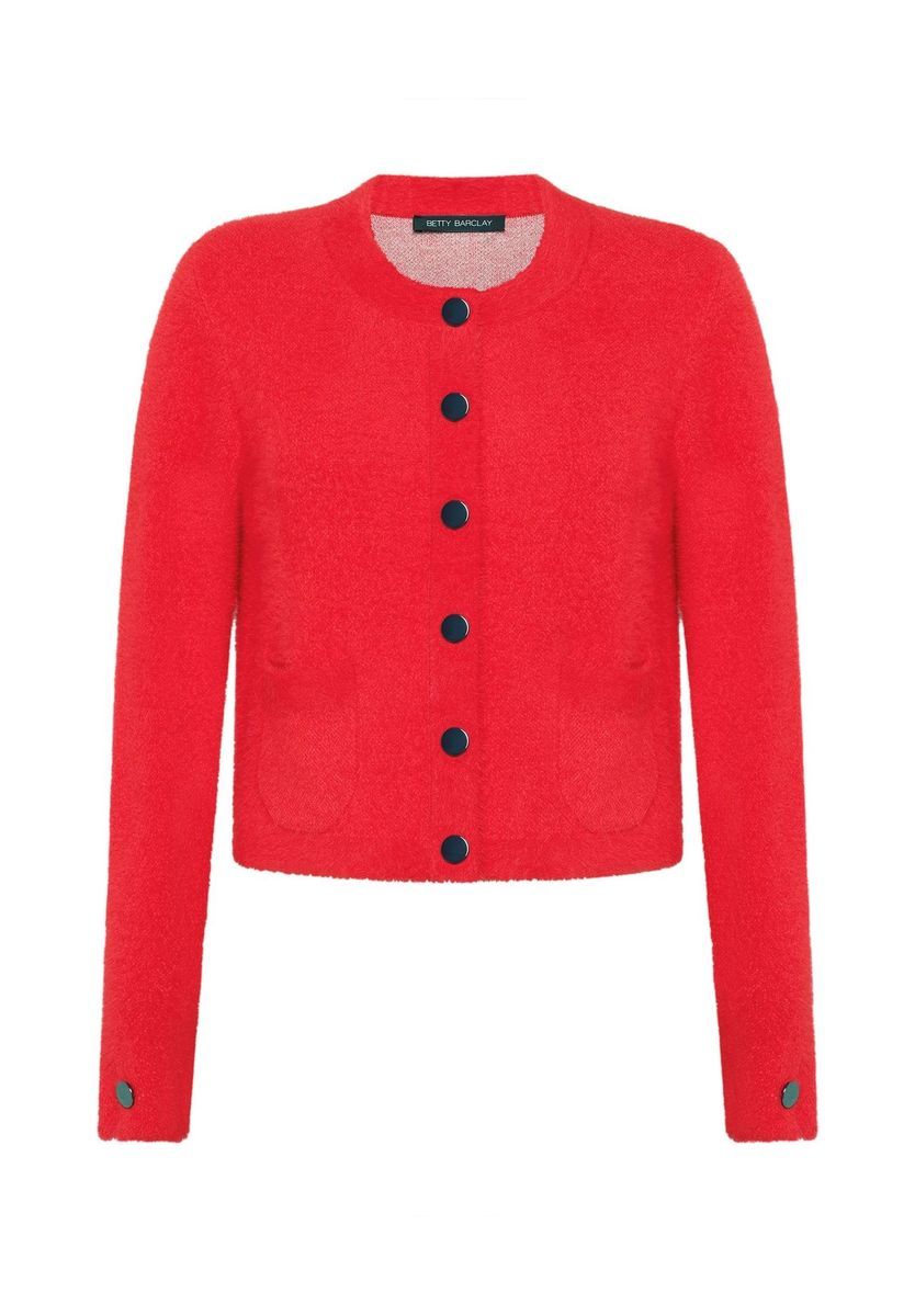 Moderne Strickjacke mit Rundhalsausschnitt