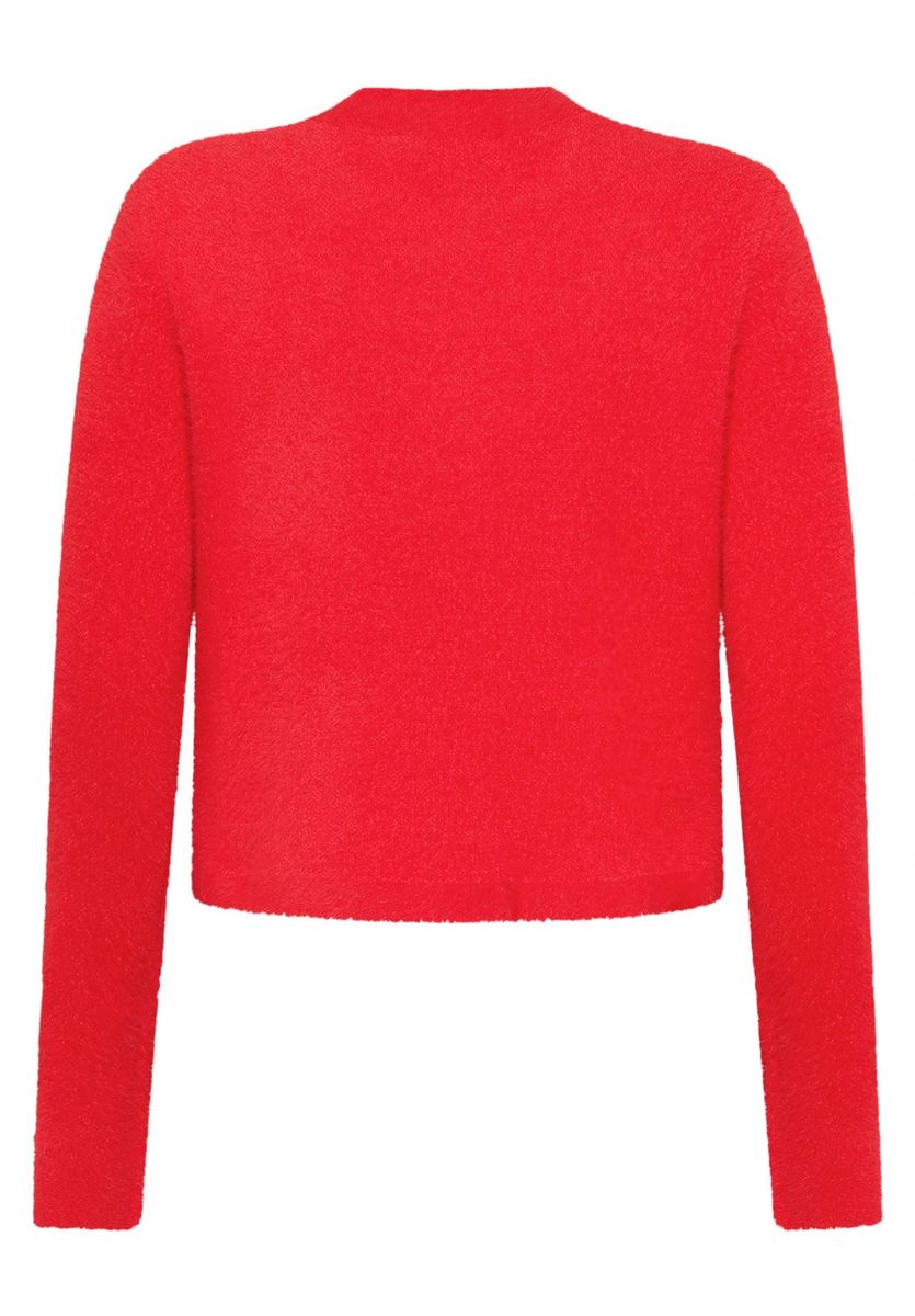 Moderne Strickjacke mit Rundhalsausschnitt