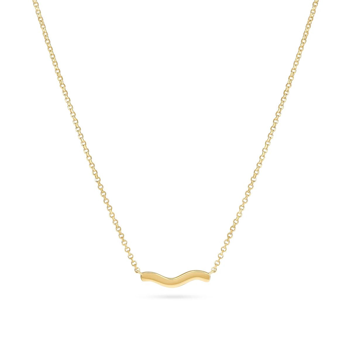 Minimalistische Wellen-Halskette in Gold