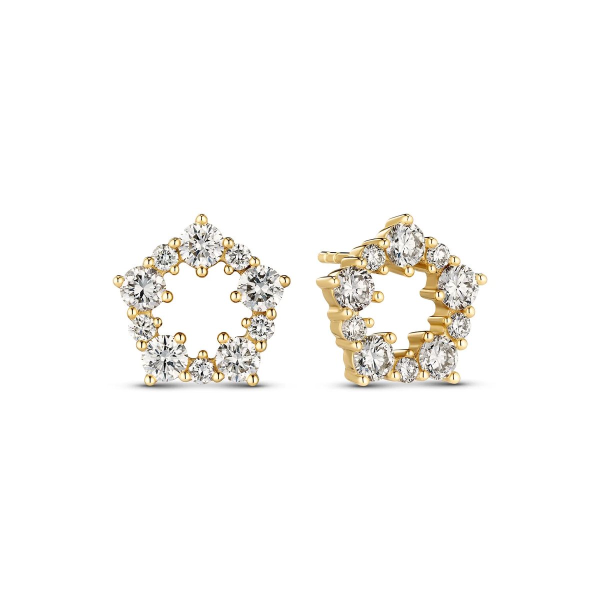 Diamant-Cluster Pentagon-Ohrstecker