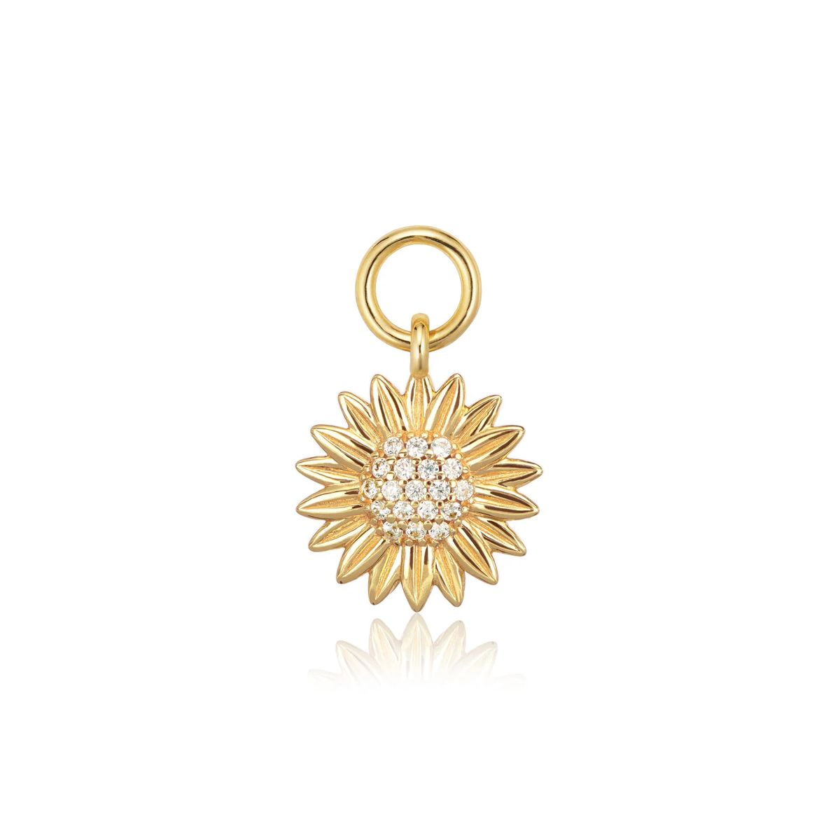 Strahlender Sonnenblumen-Anhänger mit Pavé