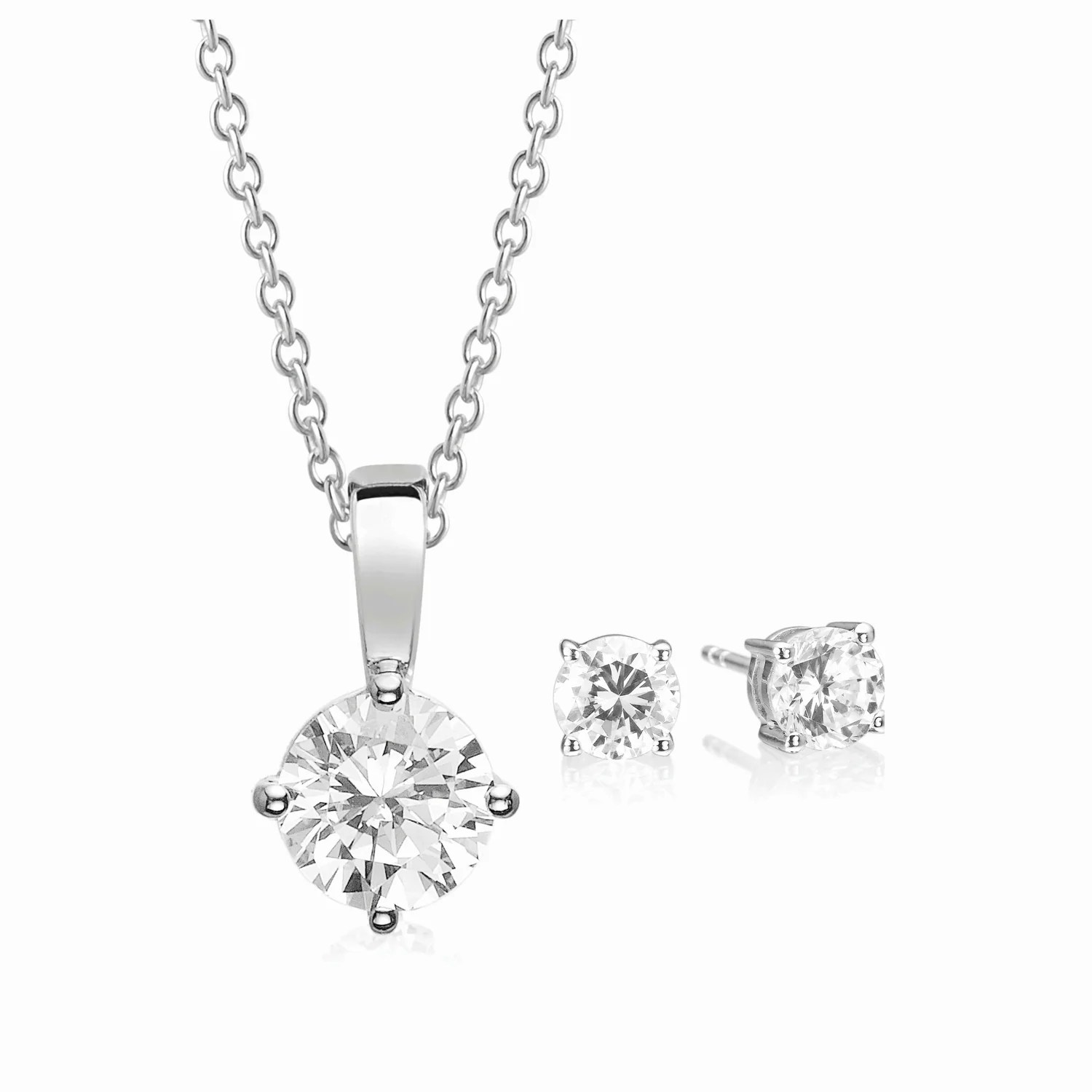 Klassisches Schmuckset mit Rundschliff