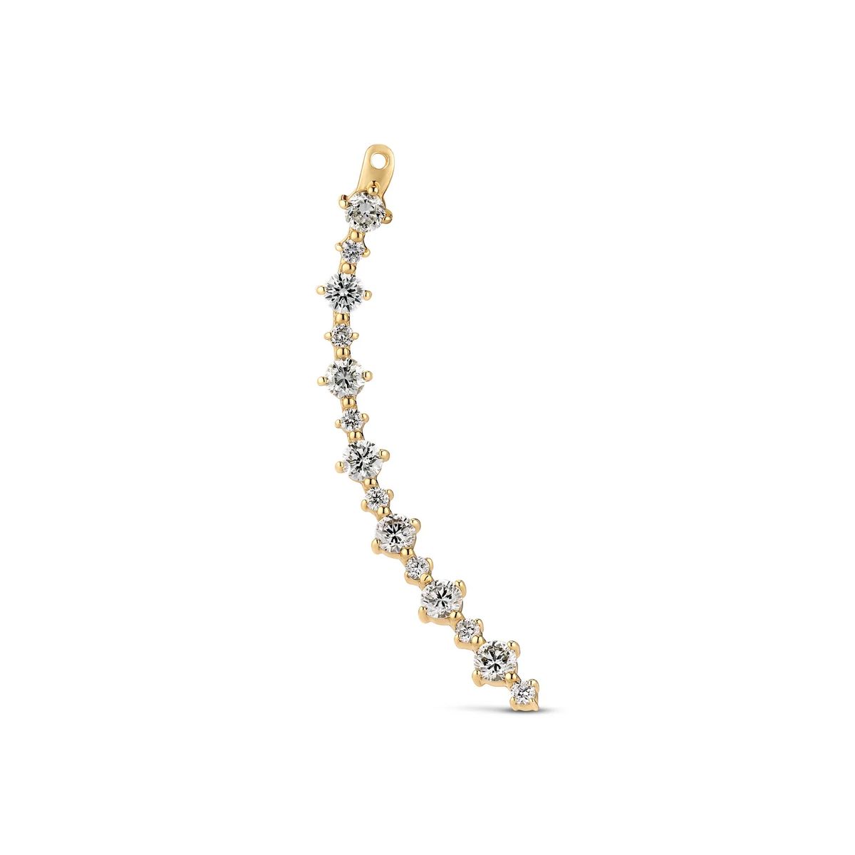 Eleganter geschwungener Diamant-Ohrring-Charm