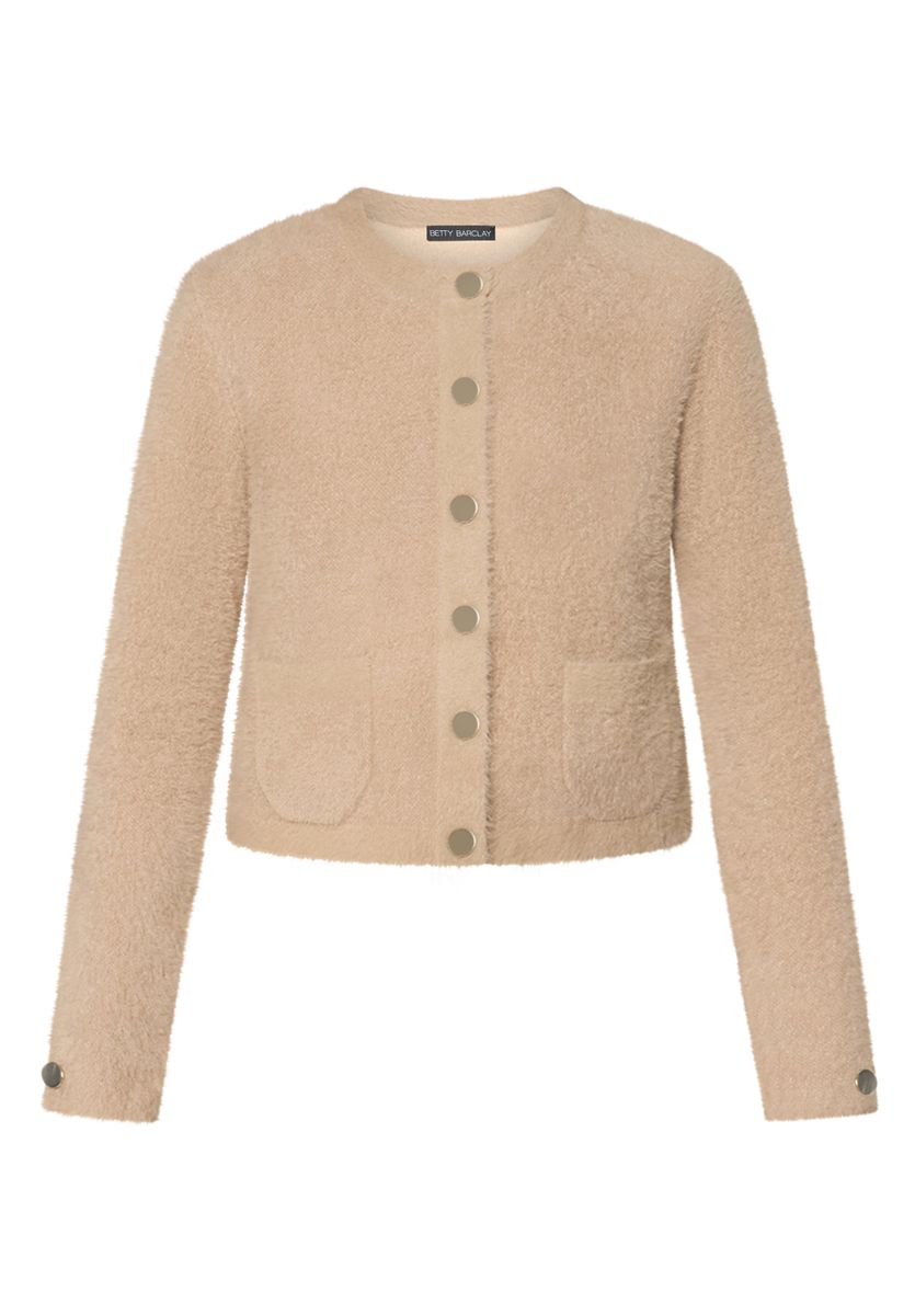 Kuschelige Strickjacke mit Struktur und Taschen