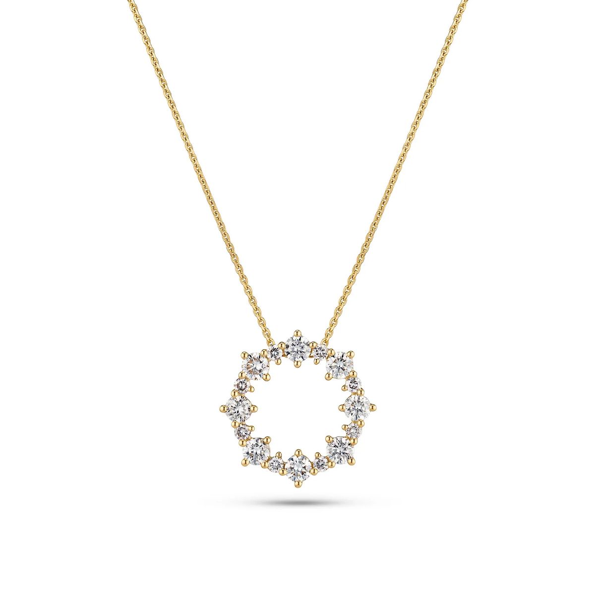 Halskette mit strahlendem Diamant-Kranz