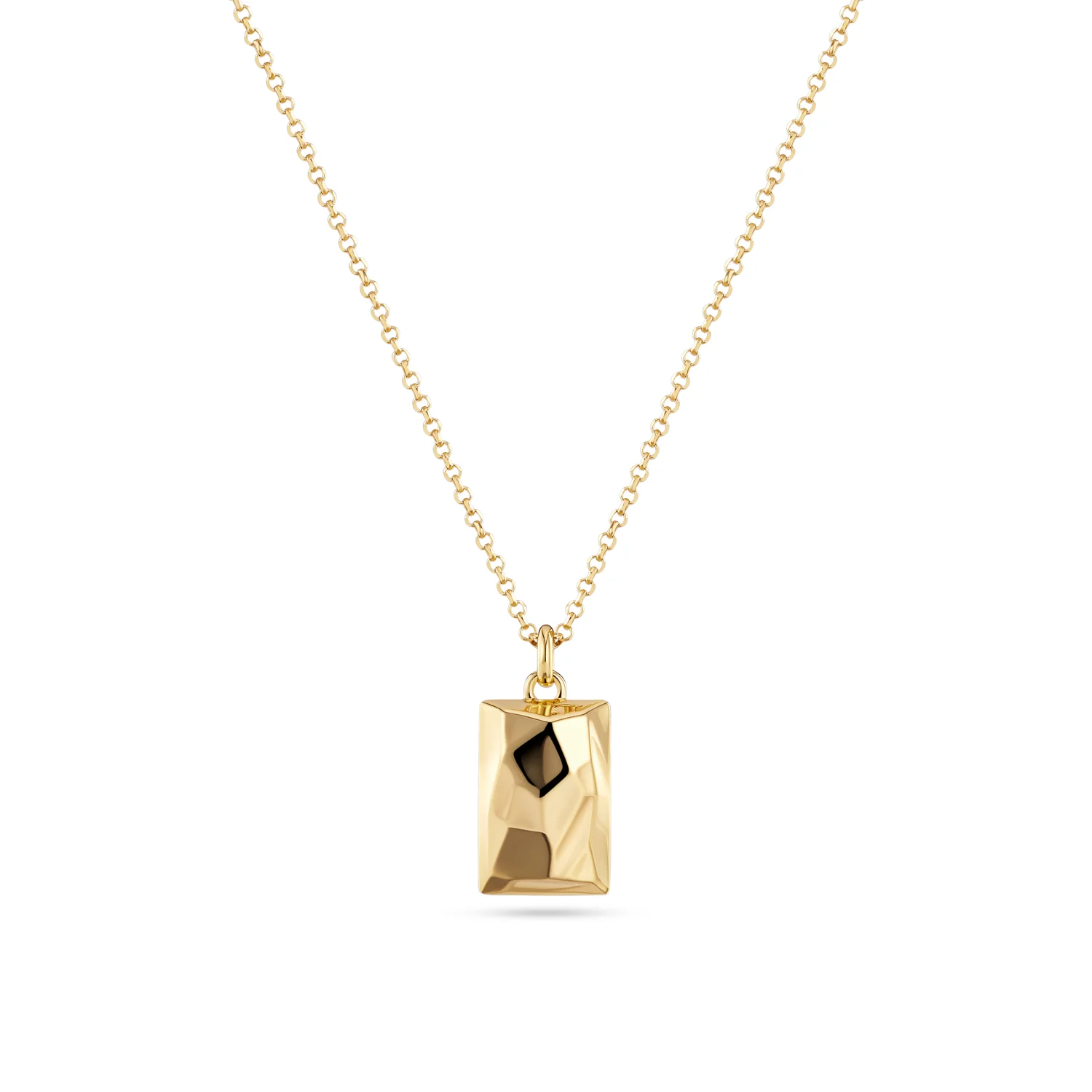 Goldene Halskette mit facettiertem Anhänger