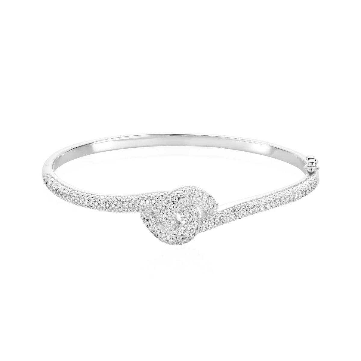 Funkelnder Pavé-Armreif mit Knoten