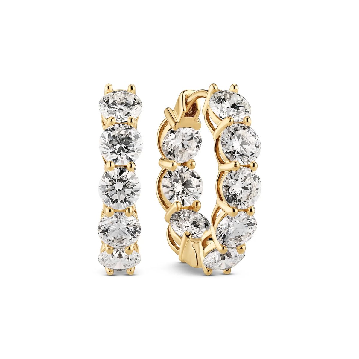 Diamantbesetzte Goldene Creolen