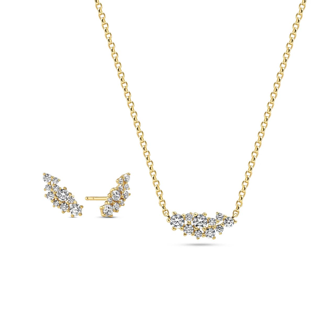 Funkelndes Kristall-Cluster Schmuckset