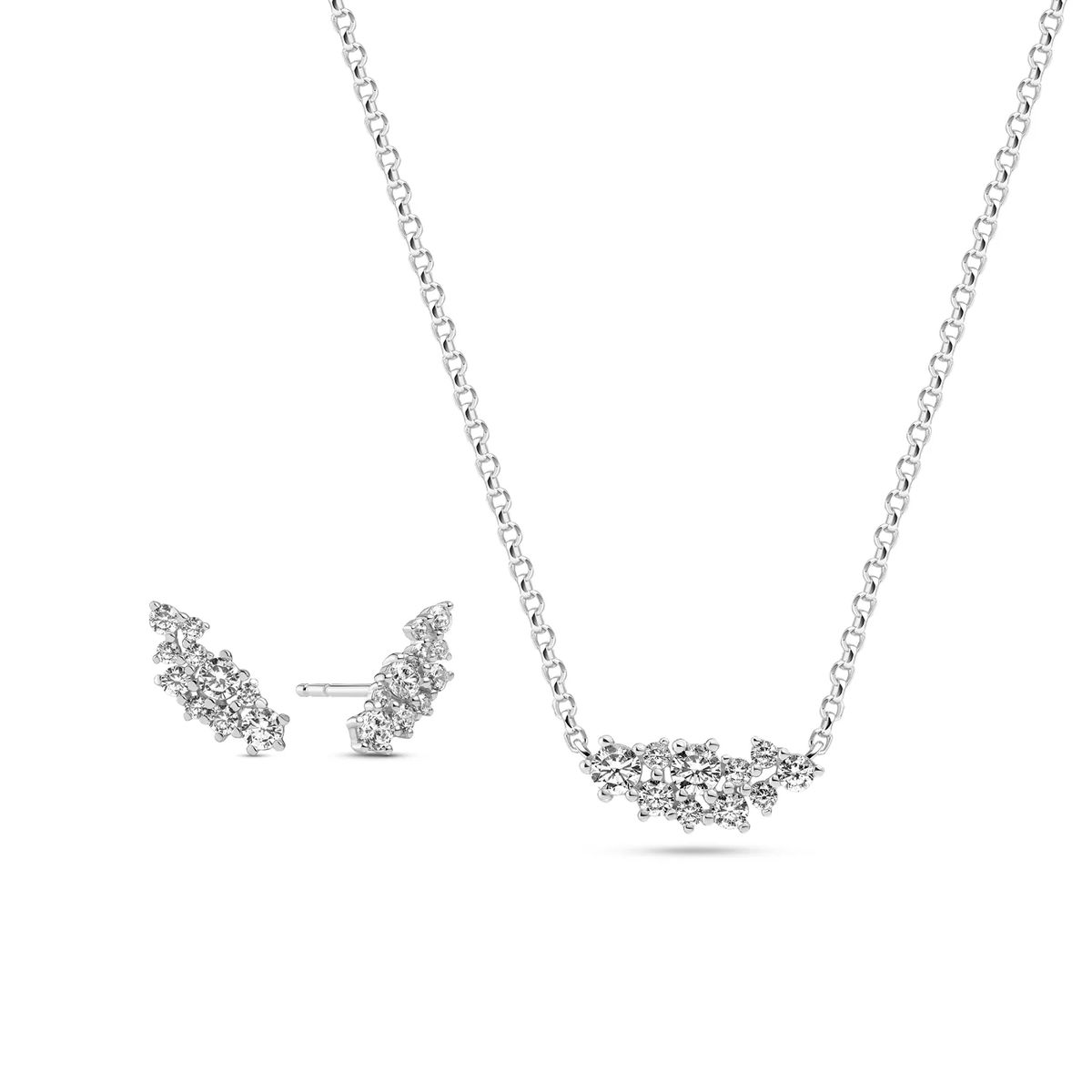Funkelndes Kristall-Cluster Schmuckset