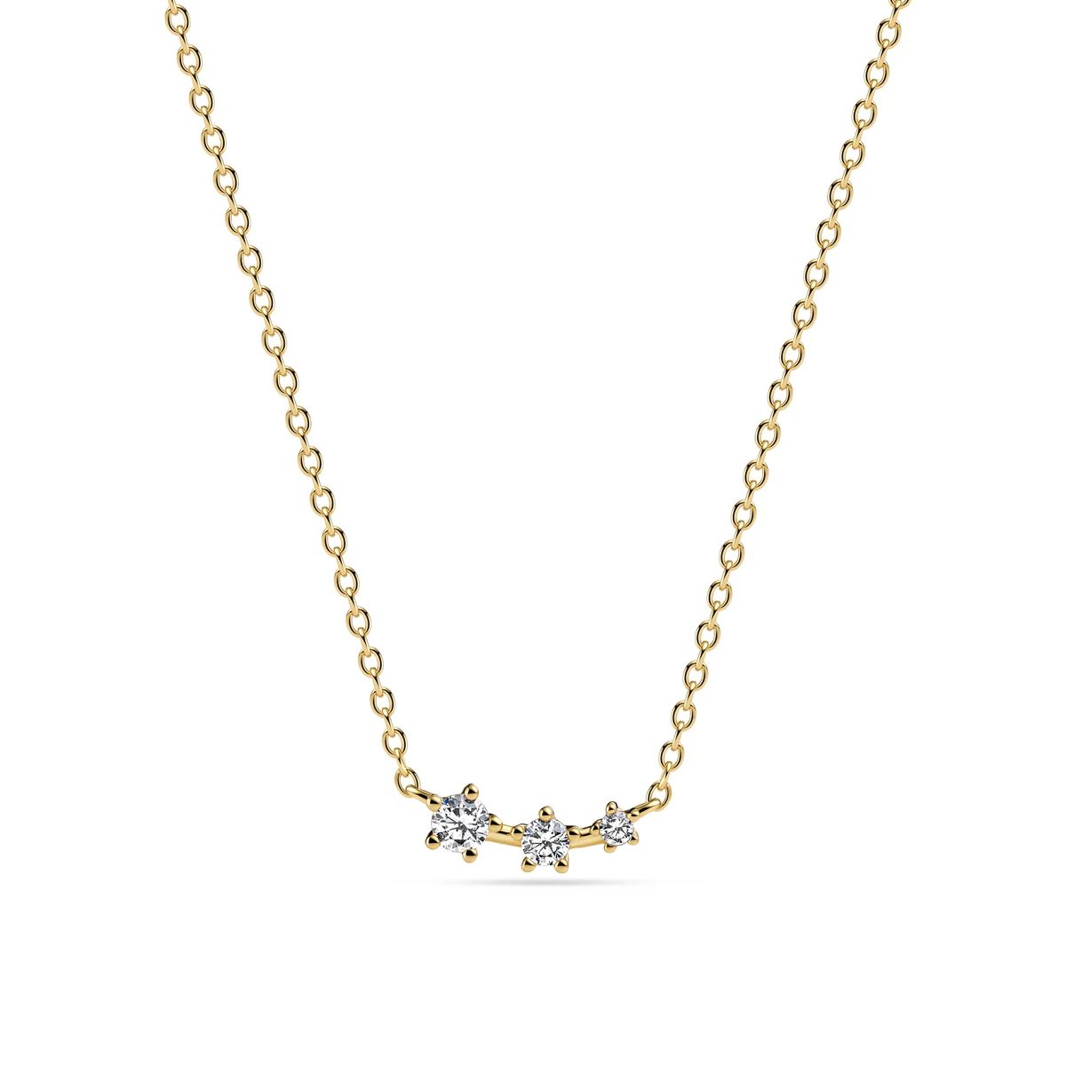 Zierliche Kette mit drei Schmucksteinen