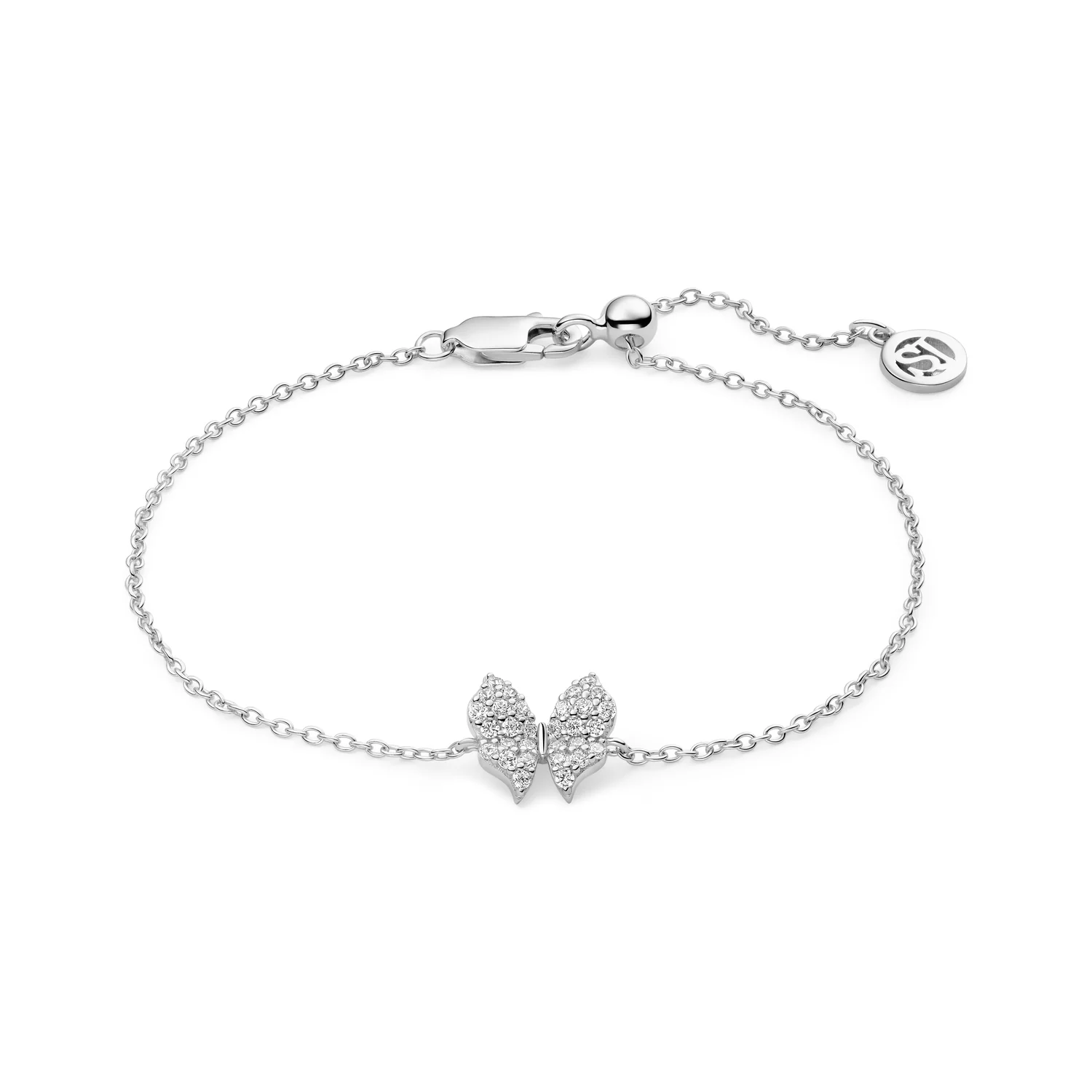 Zartes Armband mit Pavé-Schmetterling