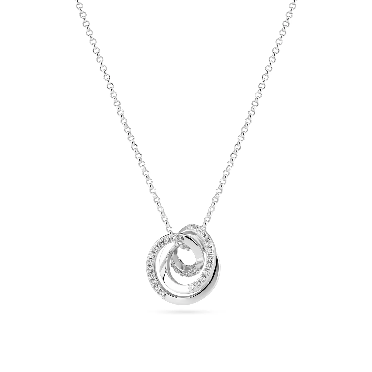 Halskette mit ineinandergreifenden Ringen