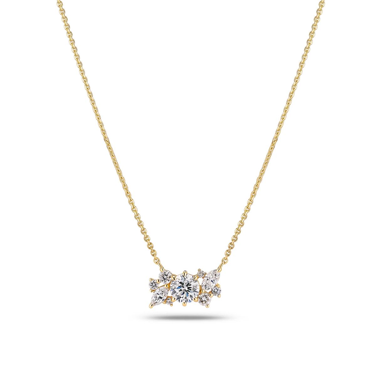 Halskette mit Diamant-Cluster