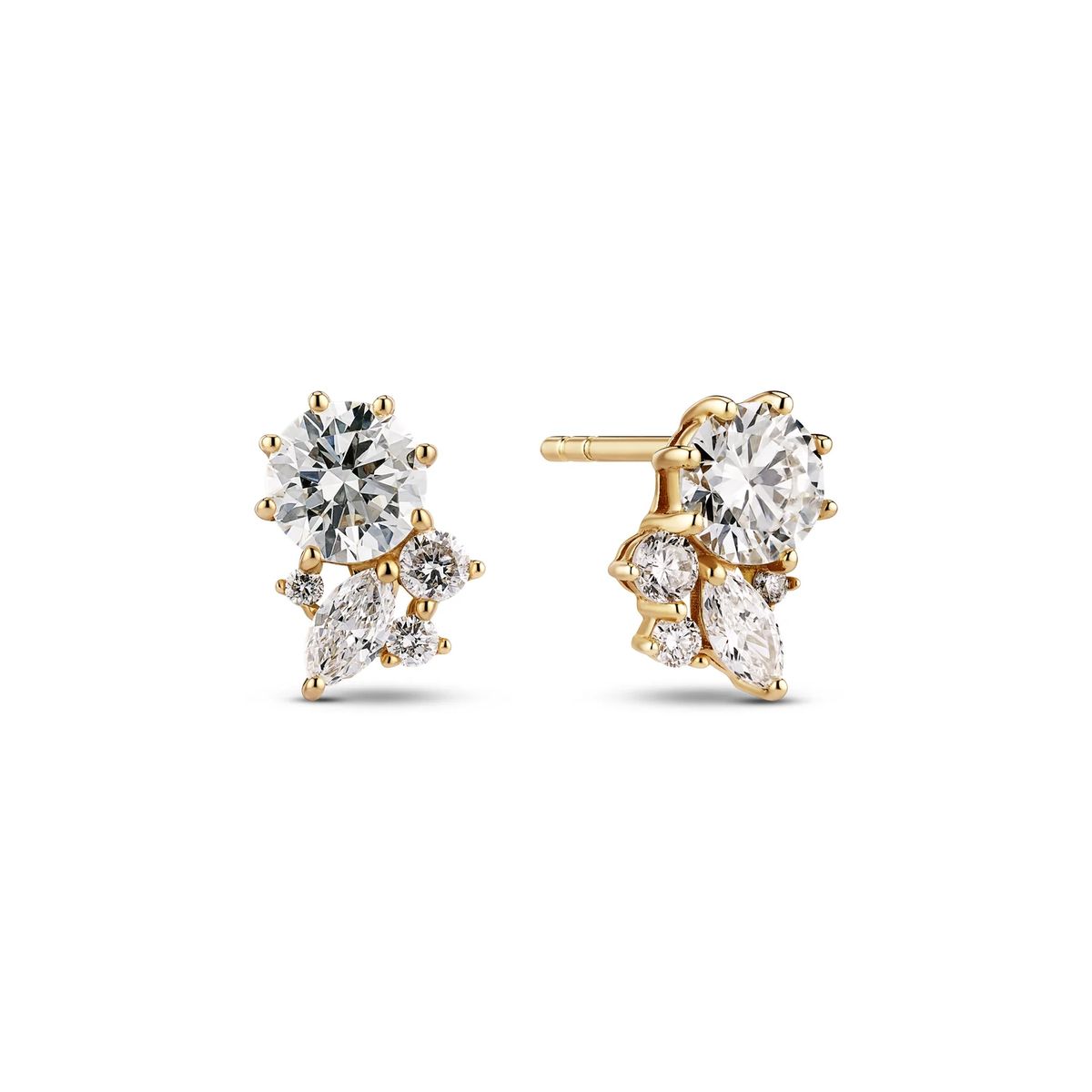 Funkelnde Diamant-Cluster-Ohrstecker