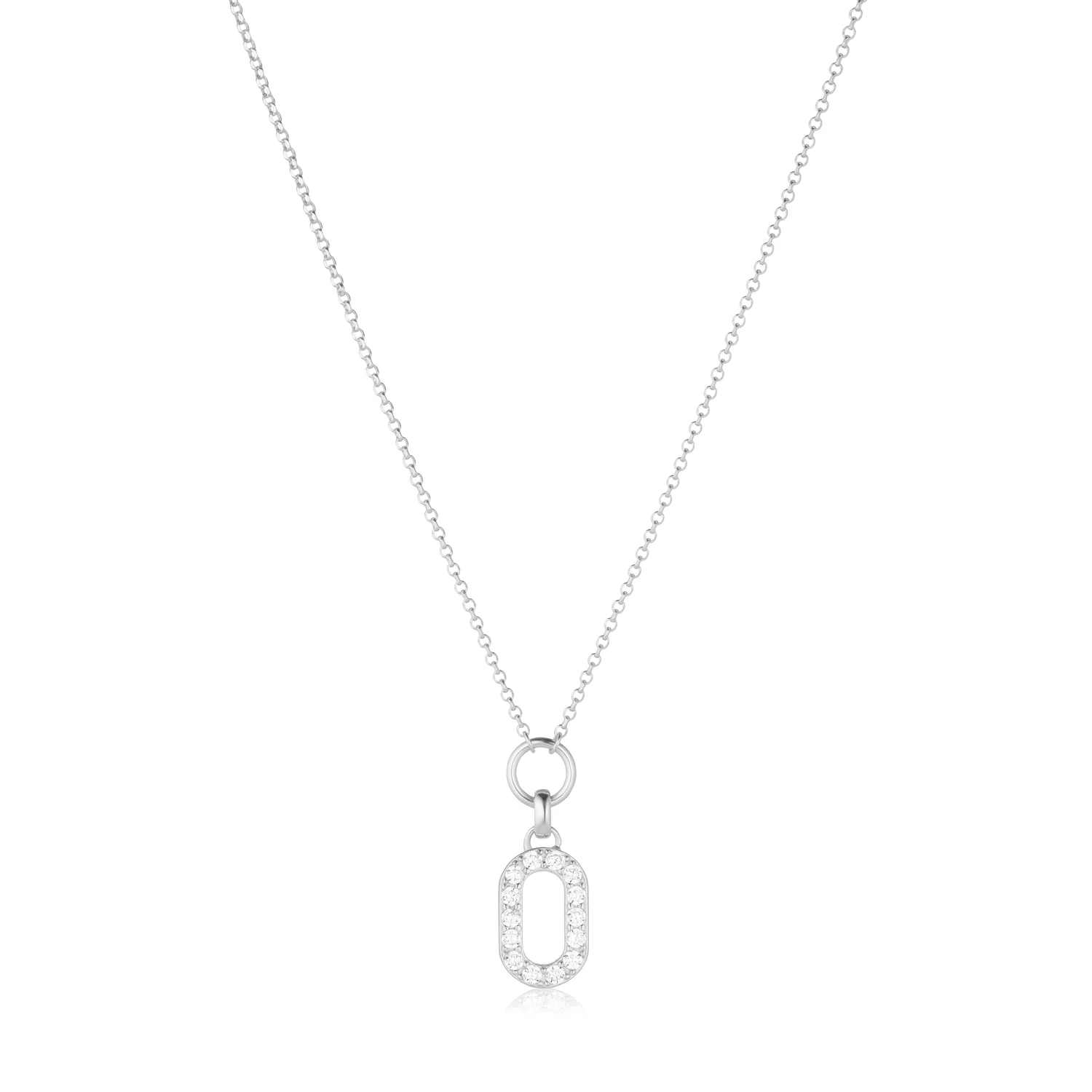 Zierliche Halskette mit Pavé-Oval