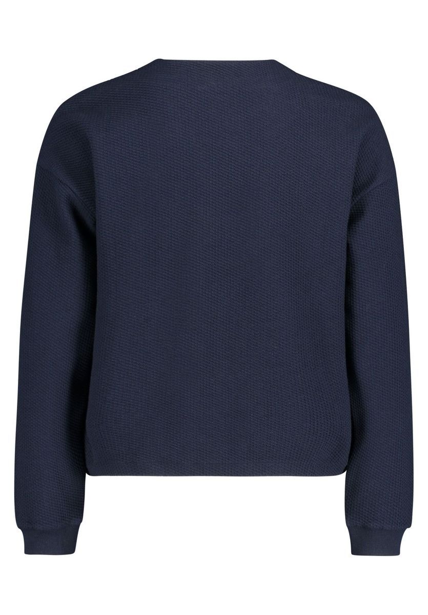 Texturierte marineblaue Reißverschlussjacke