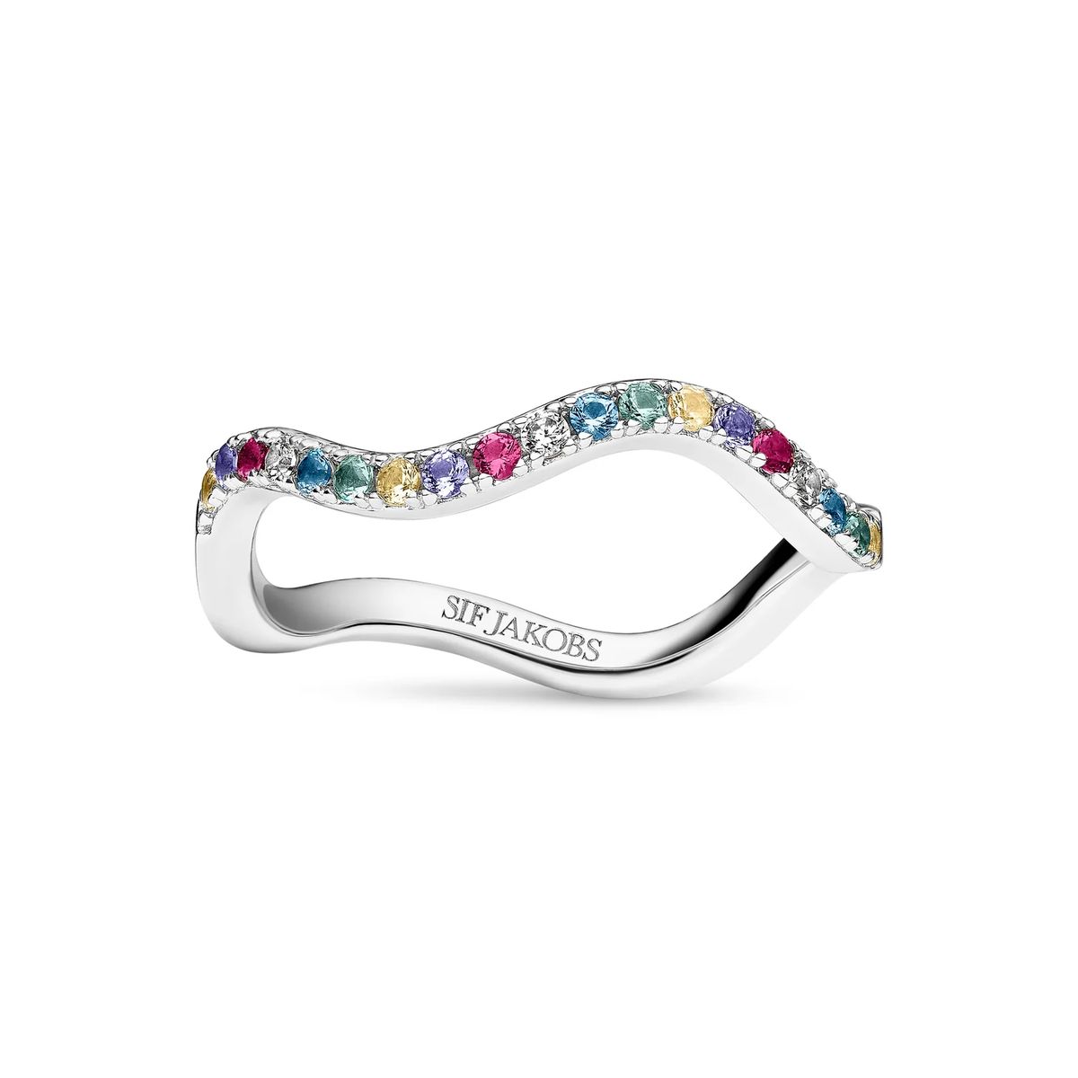 Ellera Waves Multicolor-Ring mit Schmucksteinen