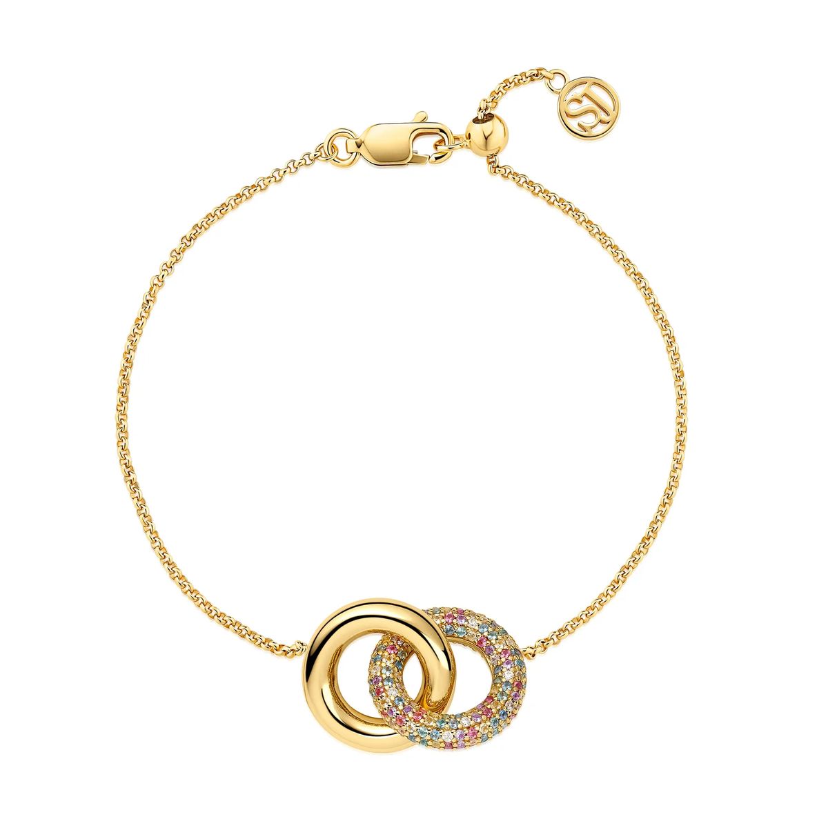 Vergoldetes Armband mit verschlungenen Ringen