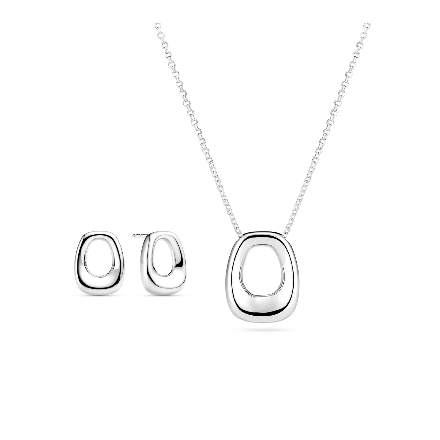 Modernistisches silbernes Schmuckset