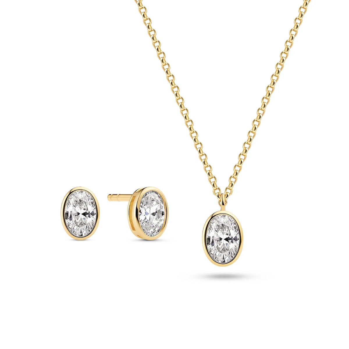 Elegantes Schmuckset mit Ovalschliff