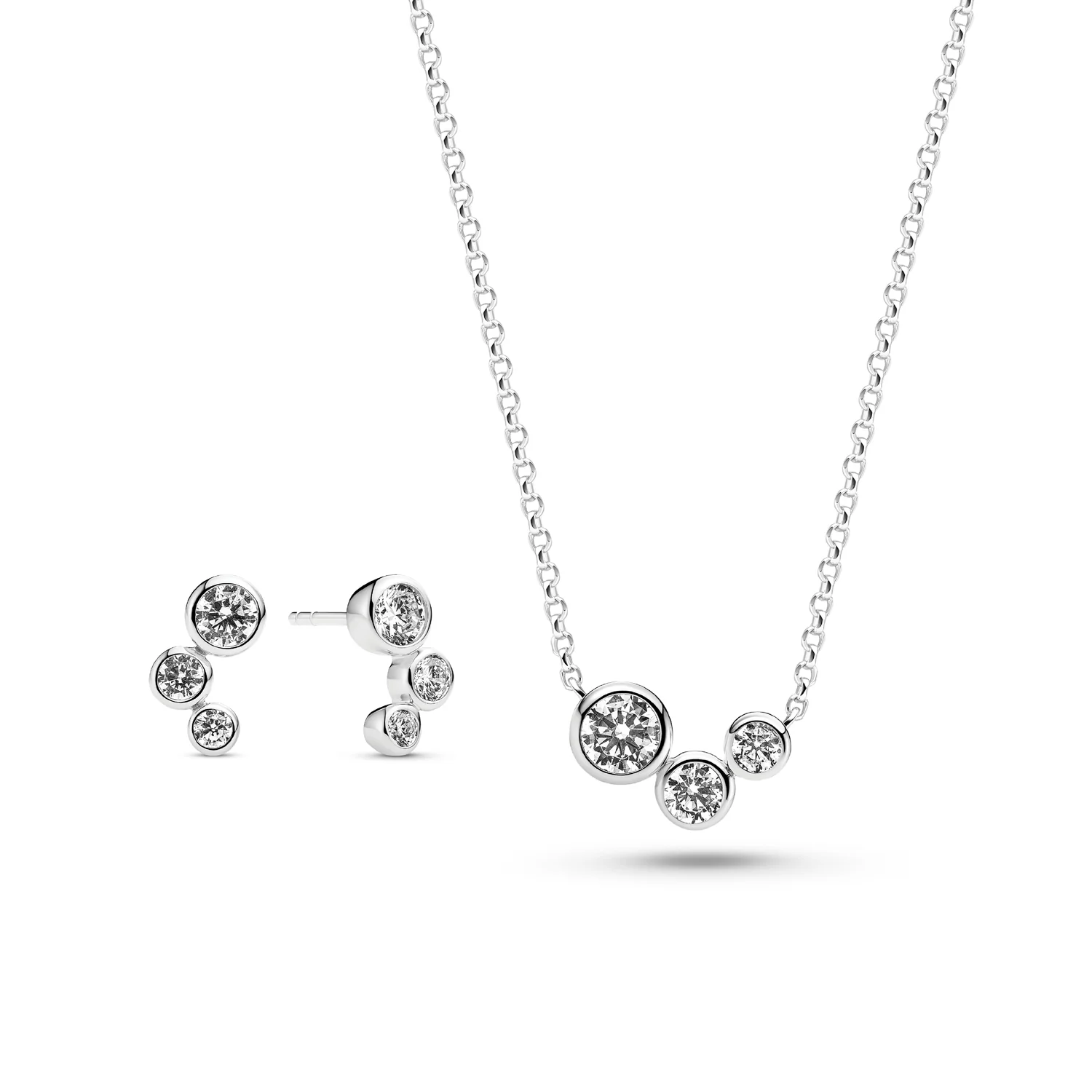 Schmuckset mit Steinen im Cluster-Design