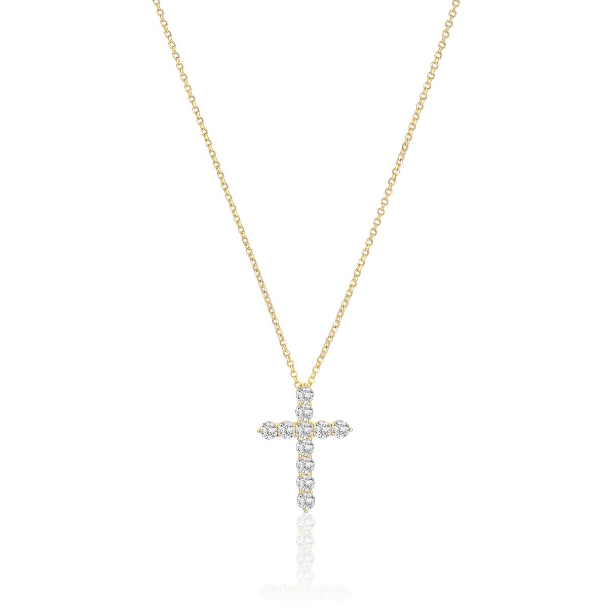 Goldkette mit funkelndem Kreuzanhänger