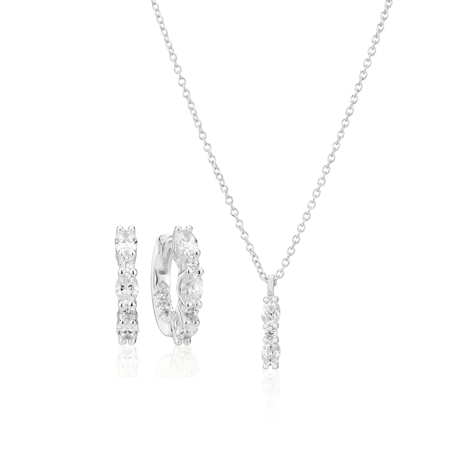 Elegantes Schmuckset mit ovalen Steinen